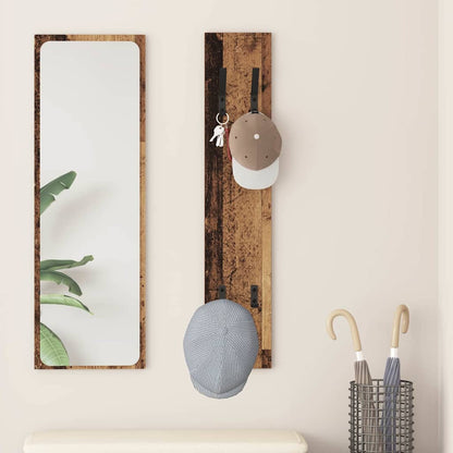 vidaXL Wall-Mounted Coat Rack Wall-mounted Old Wood 20 x 1.5 x 100 cm