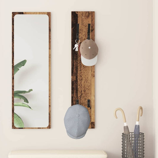 vidaXL Wall-Mounted Coat Rack Wall-mounted Old Wood 20 x 1.5 x 100 cm
