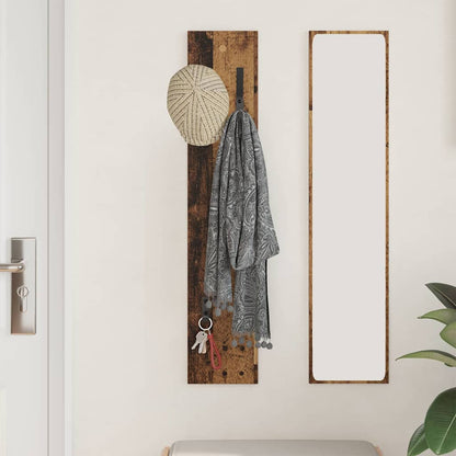 vidaXL Wall-Mounted Coat Rack Wall-mounted Old Wood 20 x 1.5 x 100 cm