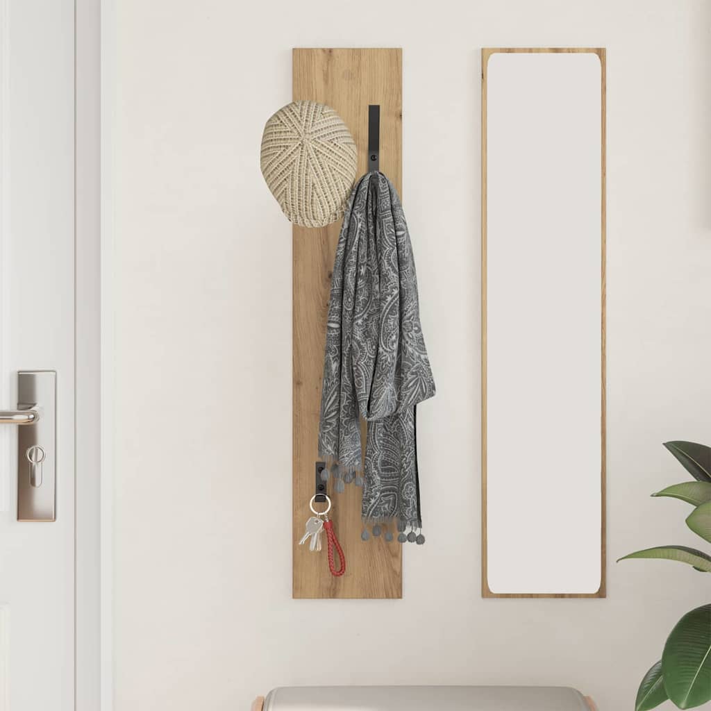 vidaXL Wall-Mounted Coat Rack Artisan Oak 20 x 1.5 x 100 cm