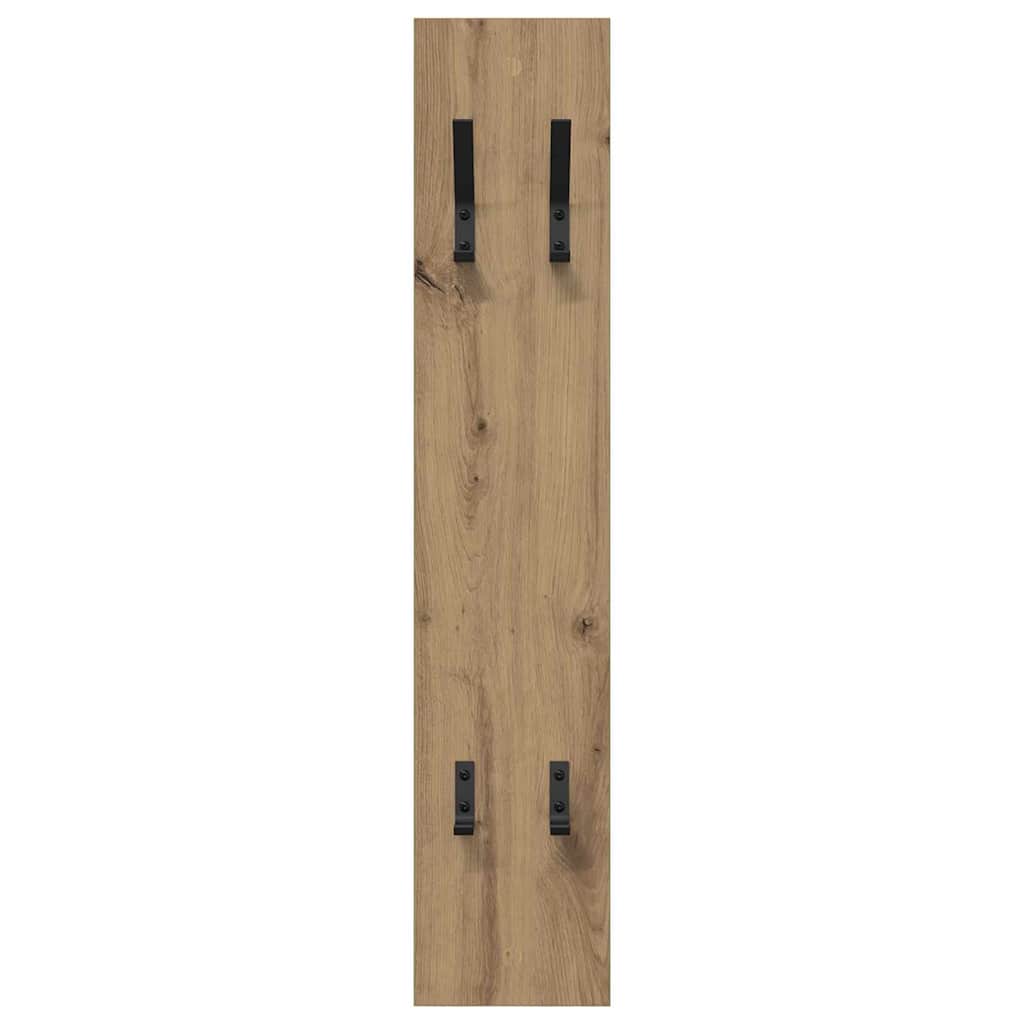 vidaXL Wall-Mounted Coat Rack Artisan Oak 20 x 1.5 x 100 cm