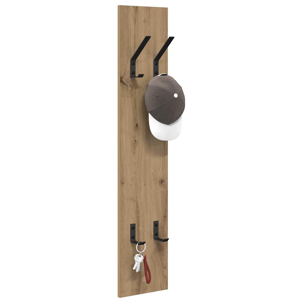 vidaXL Wall-Mounted Coat Rack Artisan Oak 20 x 1.5 x 100 cm