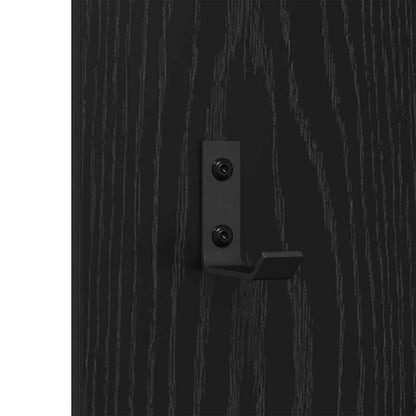 vidaXL Wall-Mounted Coat Rack Wall-mounted Black Oak 30 x 1.5 x 80 cm
