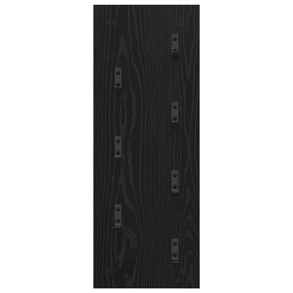 vidaXL Wall-Mounted Coat Rack Wall-mounted Black Oak 30 x 1.5 x 80 cm