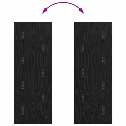 vidaXL Wall-Mounted Coat Rack Wall-Mounted Black Oak 30 x 1.5 x 80 cm