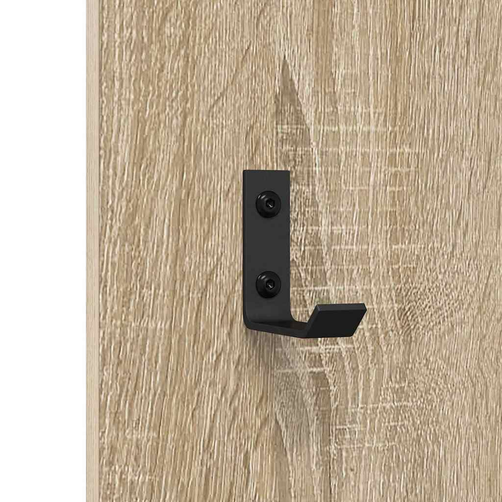 vidaXL Wall-Mounted Coat Rack Wall-mounted Sonoma Oak 30 x 1.5 x 80 cm