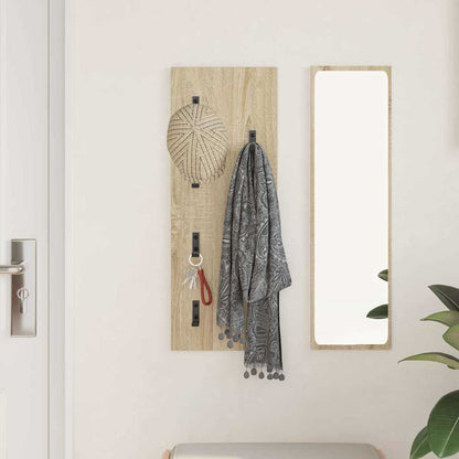 vidaXL Wall-Mounted Coat Rack Wall-Mounted Sonoma Oak 30 x 1.5 x 80 cm