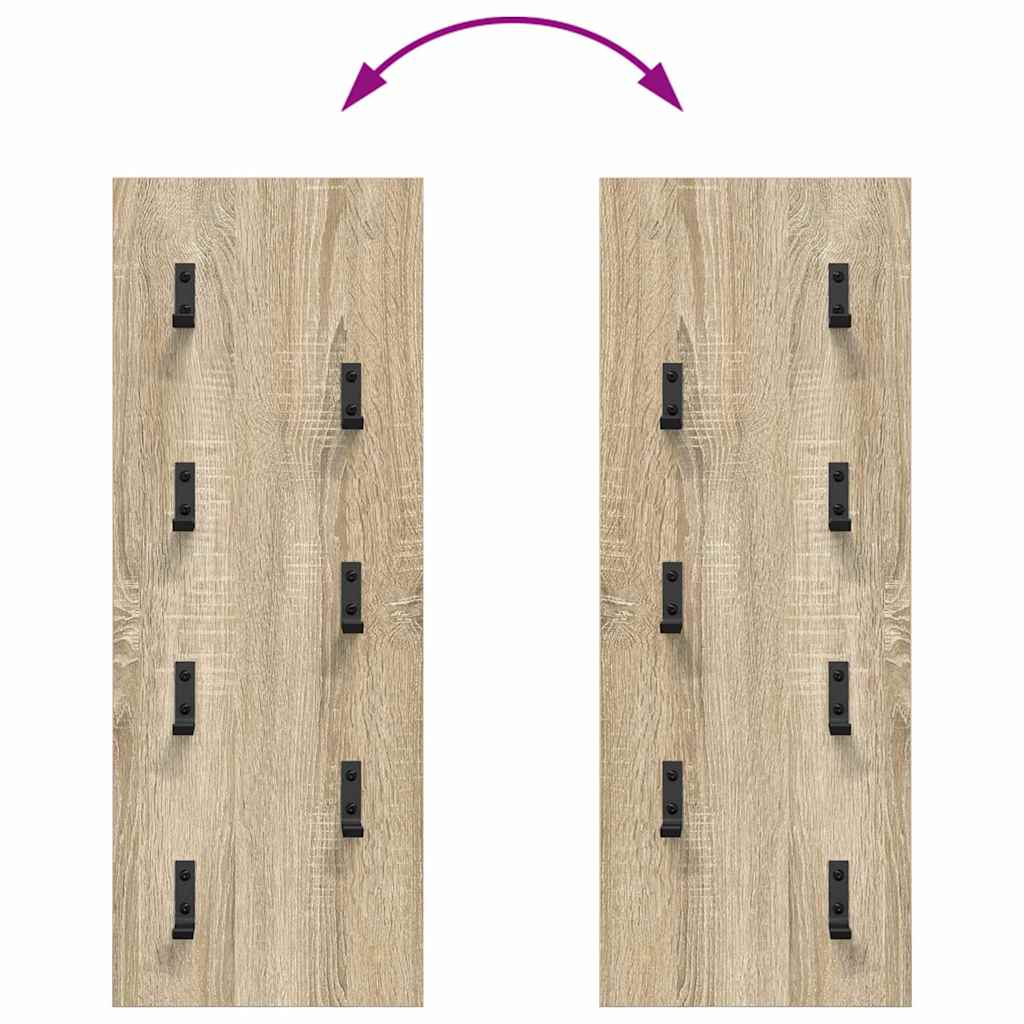 vidaXL Wall-Mounted Coat Rack Wall-mounted Sonoma Oak 30 x 1.5 x 80 cm