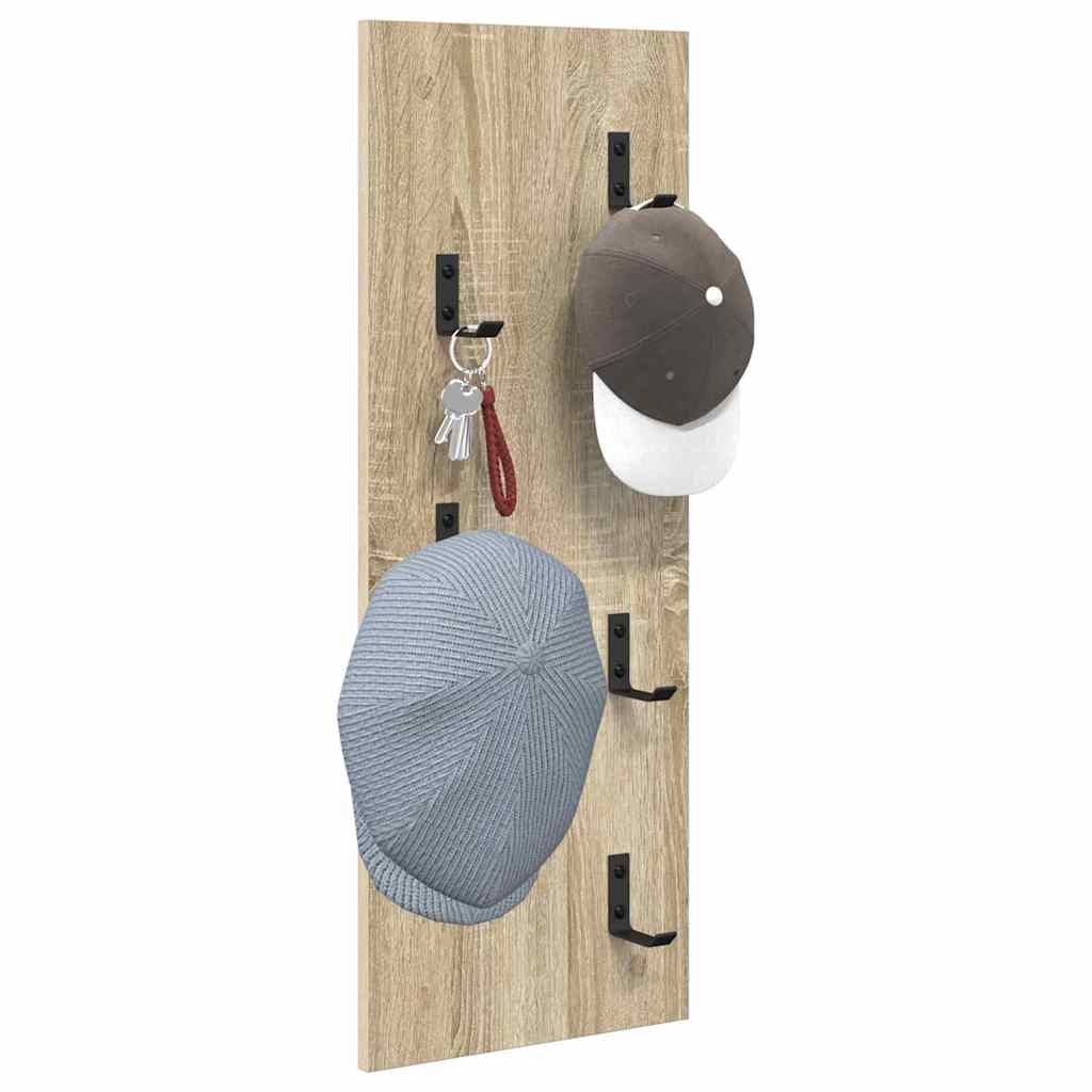 vidaXL Wall-Mounted Coat Rack Wall-Mounted Sonoma Oak 30 x 1.5 x 80 cm