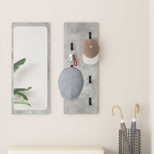 vidaXL Wall-Mounted Coat Rack Concrete Grey 30 x 1.5 x 80 cm