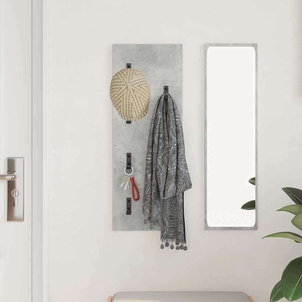 vidaXL Wall-Mounted Coat Rack Concrete Grey 30 x 1.5 x 80 cm