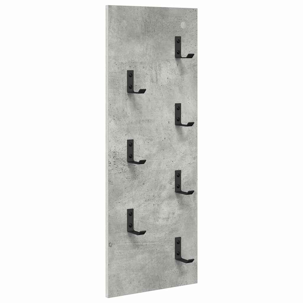 vidaXL Wall-Mounted Coat Rack Concrete Grey 30 x 1.5 x 80 cm