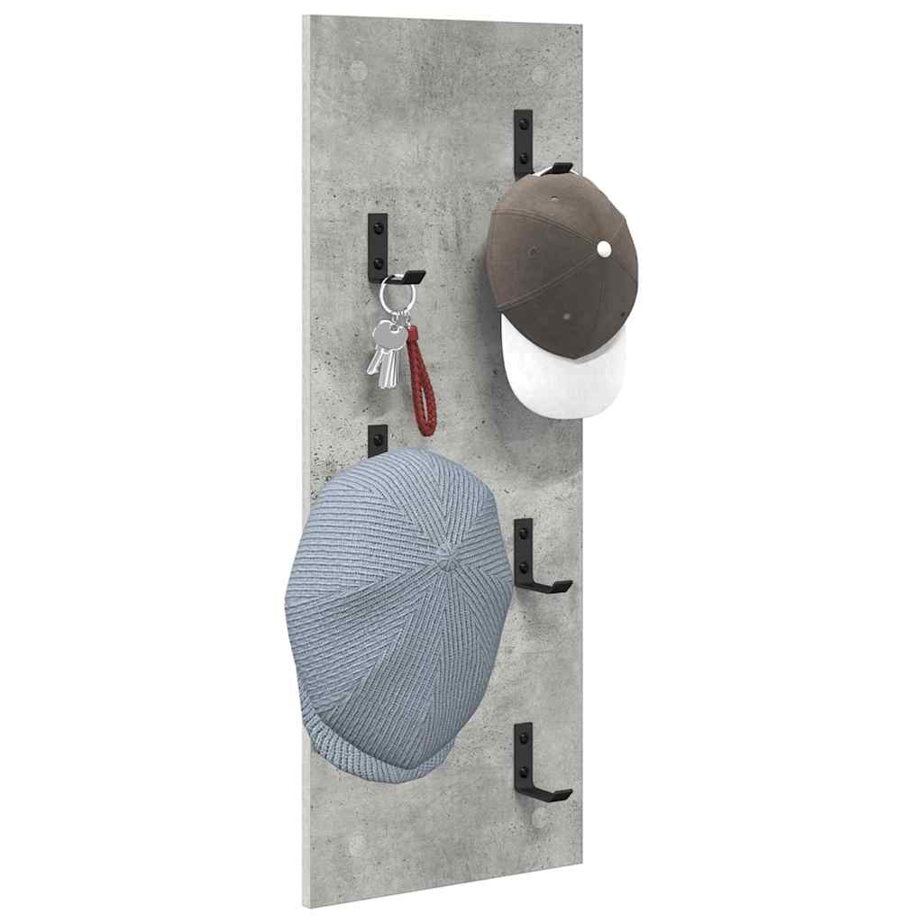 vidaXL Wall-Mounted Coat Rack Concrete Grey 30 x 1.5 x 80 cm