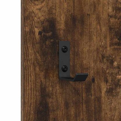 vidaXL Wall-Mounted Coat Rack Wall-mounted Smoked Oak 30 x 1.5 x 80 cm
