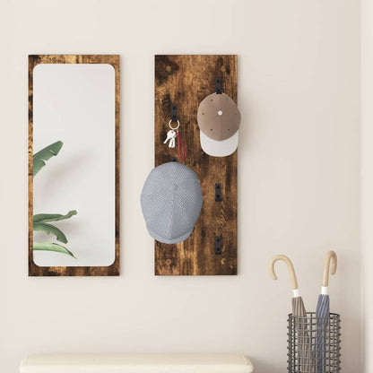 vidaXL Wall-Mounted Coat Rack Wall-Mounted Smoked Oak 30 x 1.5 x 80 cm