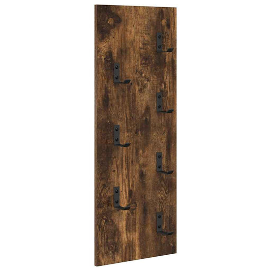 vidaXL Wall-Mounted Coat Rack Wall-mounted Smoked Oak 30 x 1.5 x 80 cm