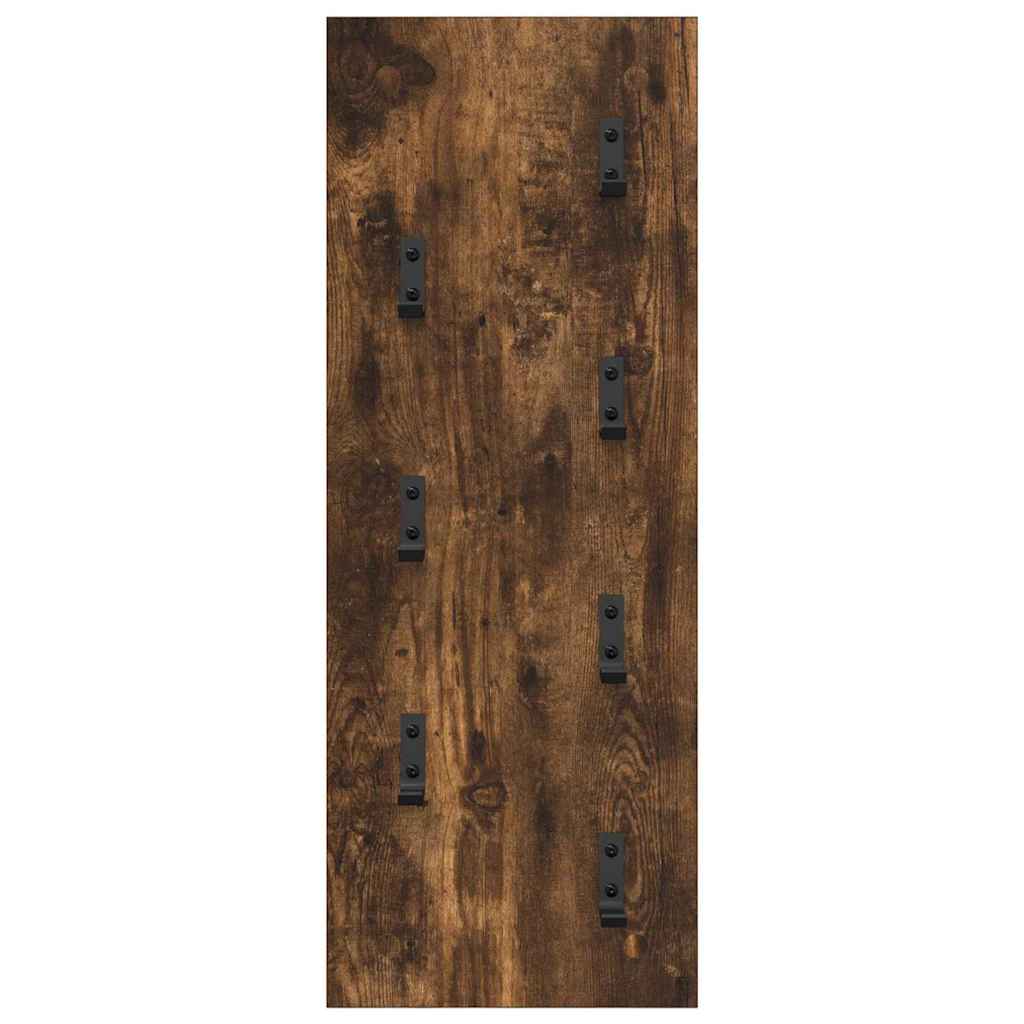 vidaXL Wall-Mounted Coat Rack Wall-Mounted Smoked Oak 30 x 1.5 x 80 cm