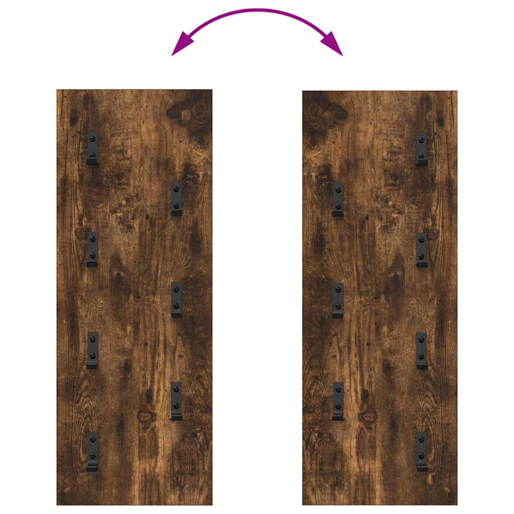 vidaXL Wall-Mounted Coat Rack Wall-mounted Smoked Oak 30 x 1.5 x 80 cm