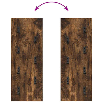 vidaXL Wall-Mounted Coat Rack Wall-mounted Smoked Oak 30 x 1.5 x 80 cm