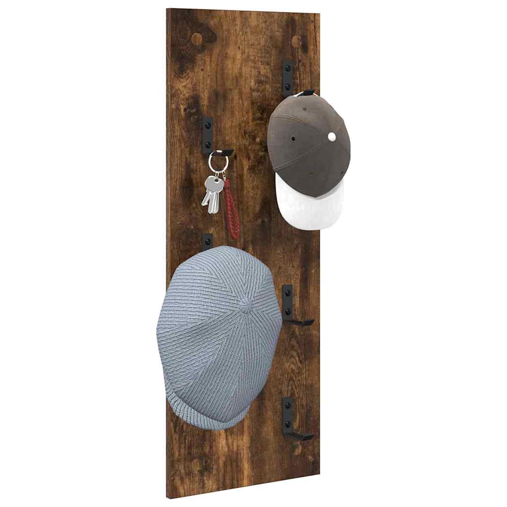 vidaXL Wall-Mounted Coat Rack Wall-Mounted Smoked Oak 30 x 1.5 x 80 cm