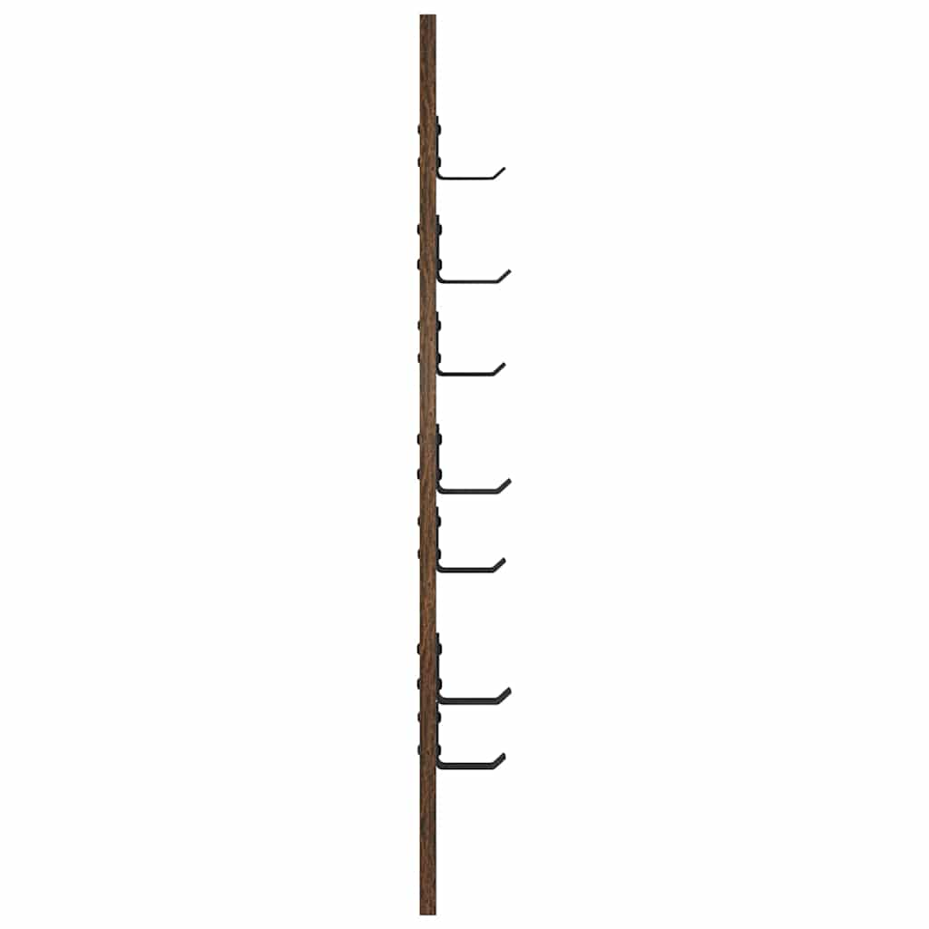 vidaXL Wall-Mounted Coat Rack Wall-mounted Smoked Oak 30 x 1.5 x 80 cm