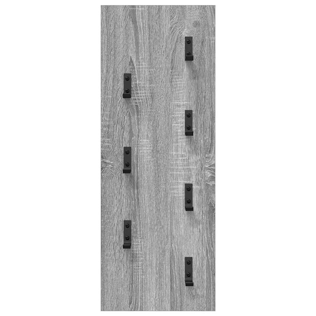 vidaXL Wall-Mounted Coat Rack Grey Sonoma 30 x 1.5 x 80 cm