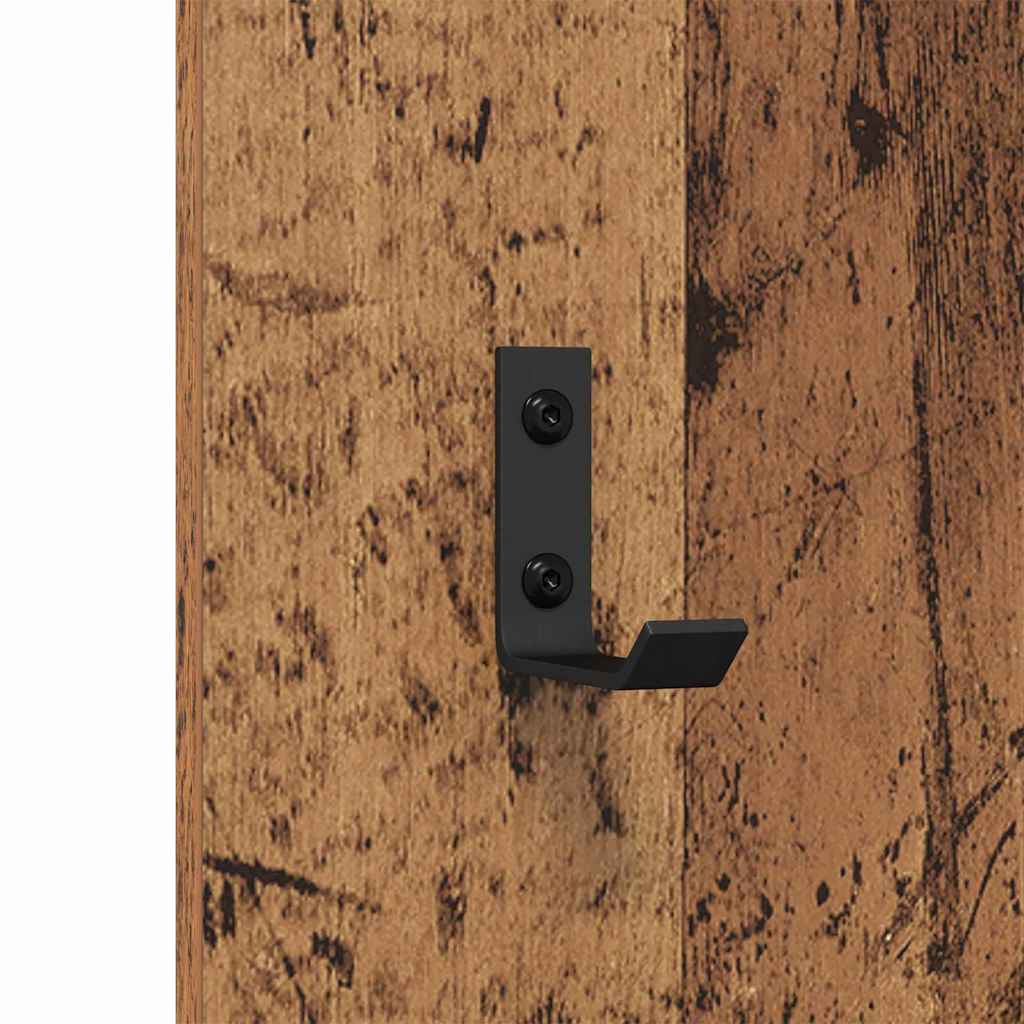 vidaXL Wall-Mounted Coat Rack Wall-mounted Old Wood 30 x 1.5 x 80 cm