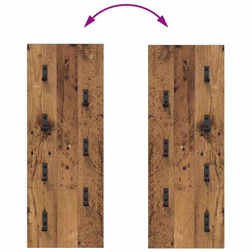 vidaXL Wall-Mounted Coat Rack Wall-mounted Old Wood 30 x 1.5 x 80 cm