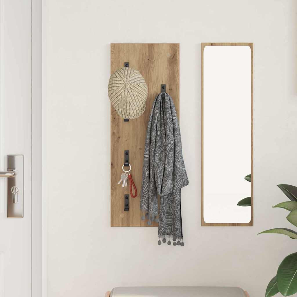 vidaXL Wall-Mounted Coat Rack Wall-Mounted Artisan Oak Engineered wood