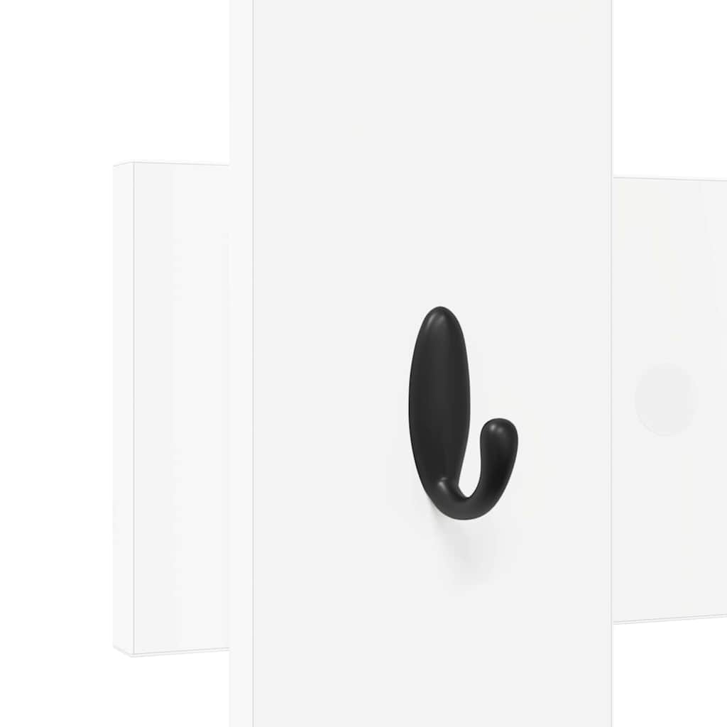 vidaXL Wall-Mounted Coat Rack White 60 x 3 x 82 cm Engineered wood