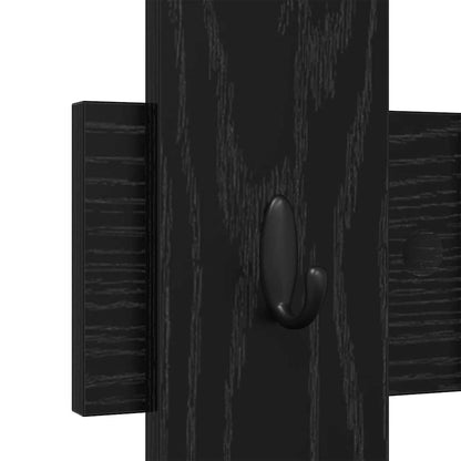 vidaXL Wall-Mounted Coat Rack Black Oak 60 x 3 x 82 cm Engineered wood