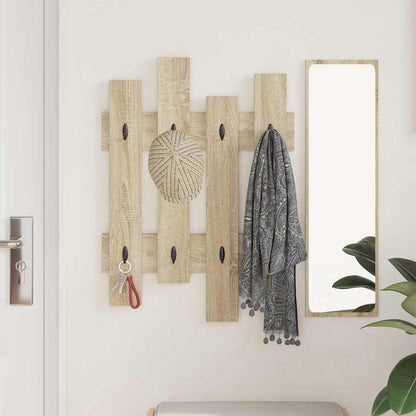 vidaXL Wall-Mounted Coat Rack Wall-mounted Sonoma Oak 60 x 3 x 82 cm