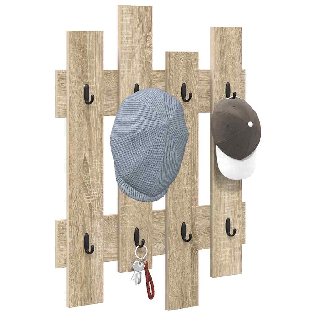 vidaXL Wall-Mounted Coat Rack Wall-mounted Sonoma Oak 60 x 3 x 82 cm