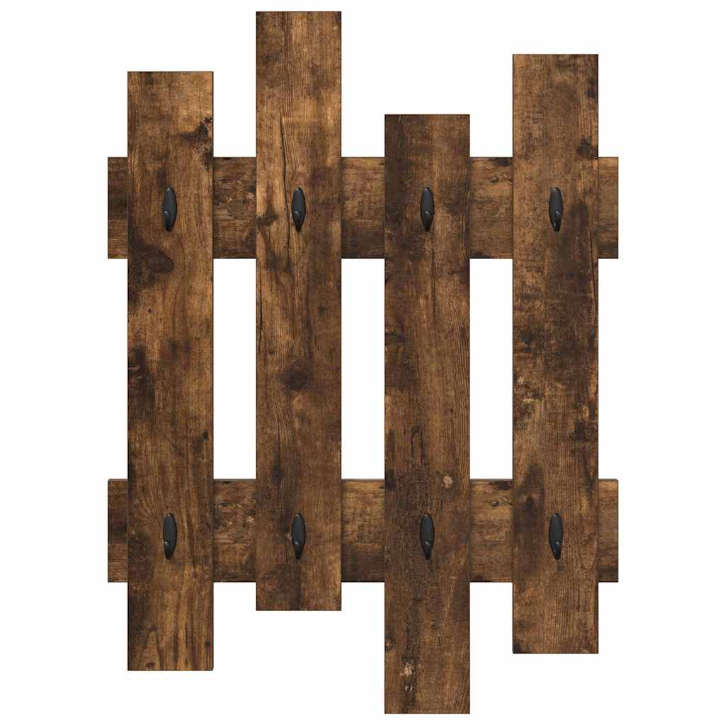 vidaXL Wall-Mounted Coat Rack Wall-mounted Smoked Oak 60 x 3 x 82 cm