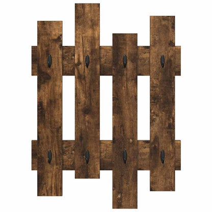 vidaXL Wall-Mounted Coat Rack Wall-mounted Smoked Oak 60 x 3 x 82 cm