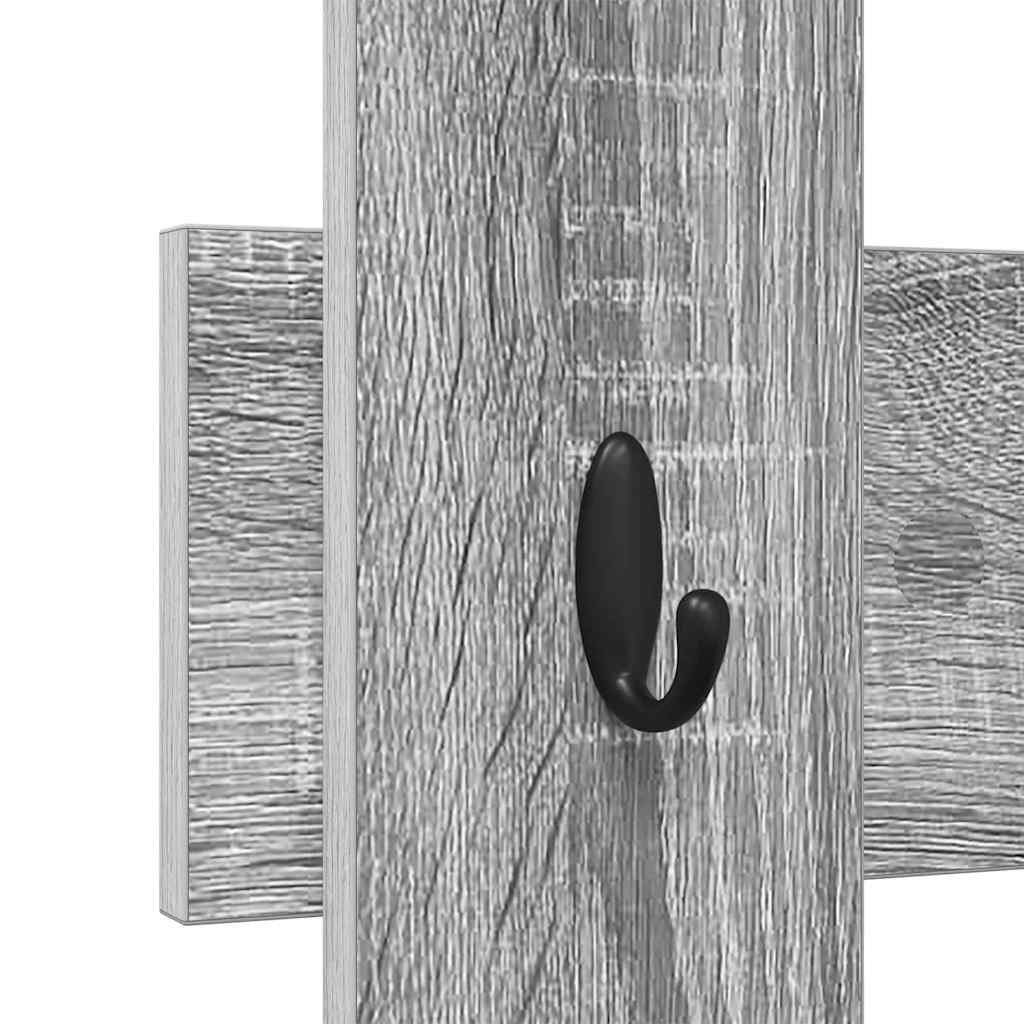 vidaXL Wall-Mounted Coat Rack Wall-mounted Grey Sonoma 60 x 3 x 82 cm