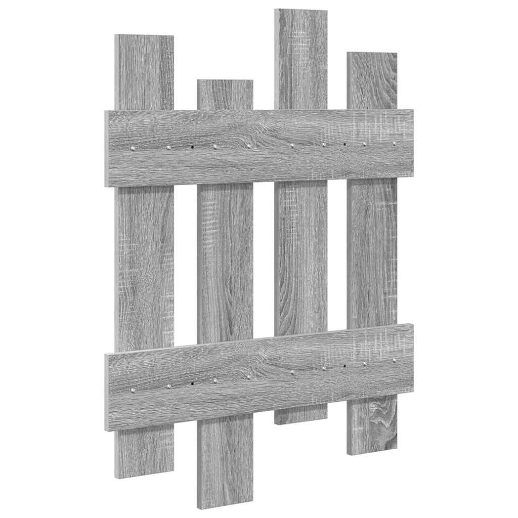 vidaXL Wall-Mounted Coat Rack Wall-mounted Grey Sonoma 60 x 3 x 82 cm