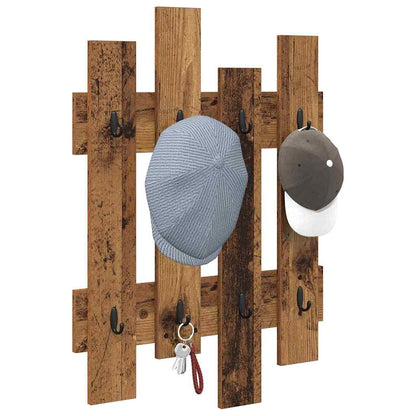 vidaXL Wall-Mounted Coat Rack Old Wood 60 x 3 x 82 cm Engineered wood