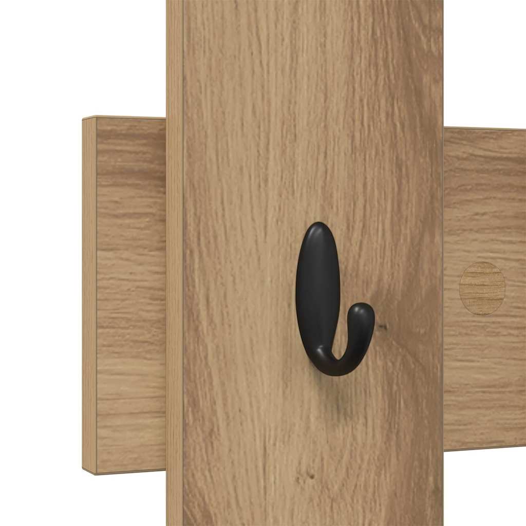 vidaXL Wall-Mounted Coat Rack Wall-mounted Artisan Oak 60 x 3 x 82 cm