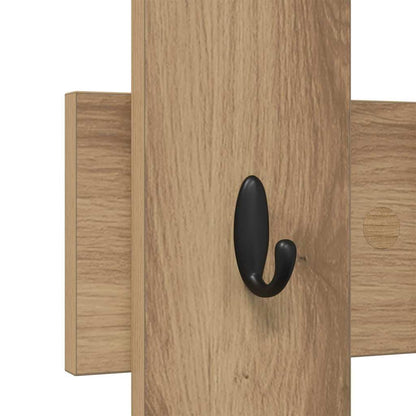 vidaXL Wall-Mounted Coat Rack Wall-mounted Artisan Oak 60 x 3 x 82 cm