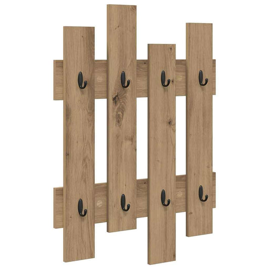 vidaXL Wall-Mounted Coat Rack Wall-mounted Artisan Oak 60 x 3 x 82 cm