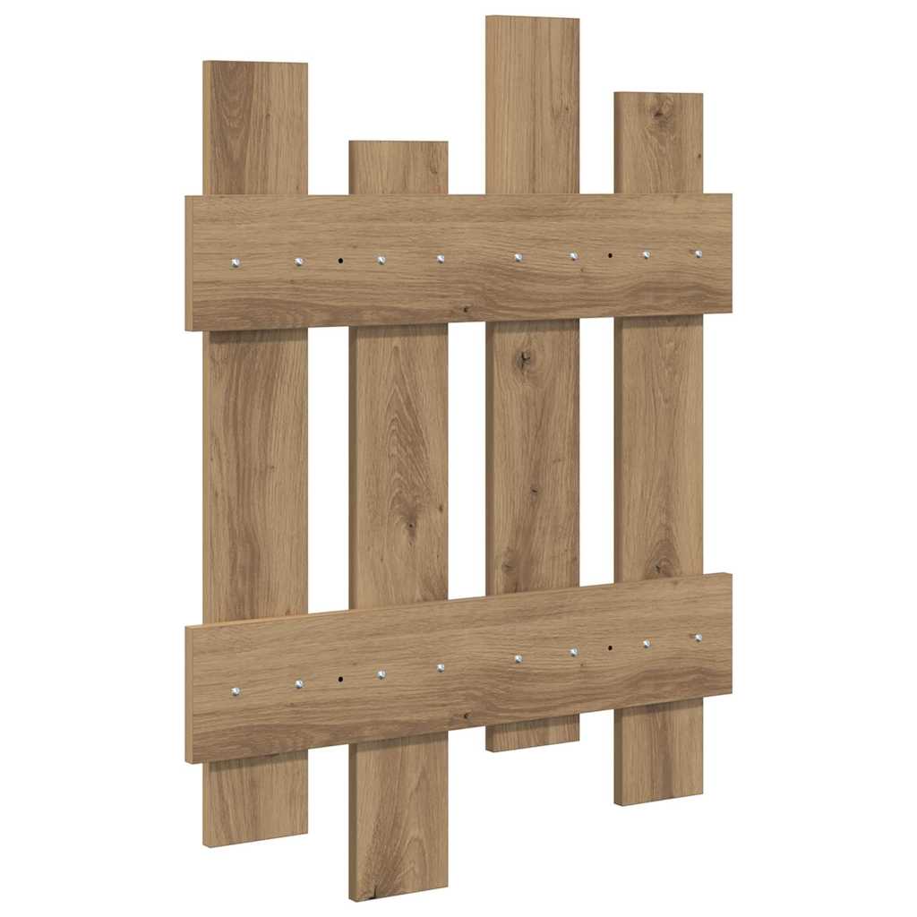 vidaXL Wall-Mounted Coat Rack Wall-mounted Artisan Oak 60 x 3 x 82 cm
