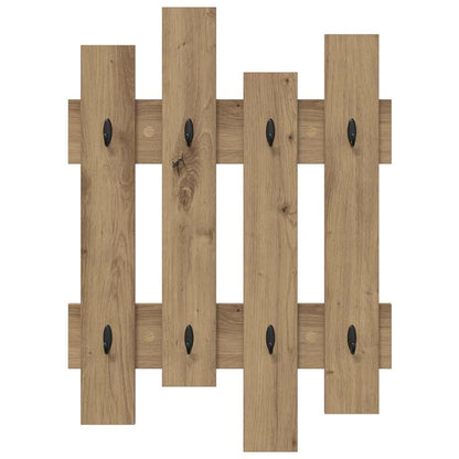 vidaXL Wall-Mounted Coat Rack Wall-mounted Artisan Oak 60 x 3 x 82 cm