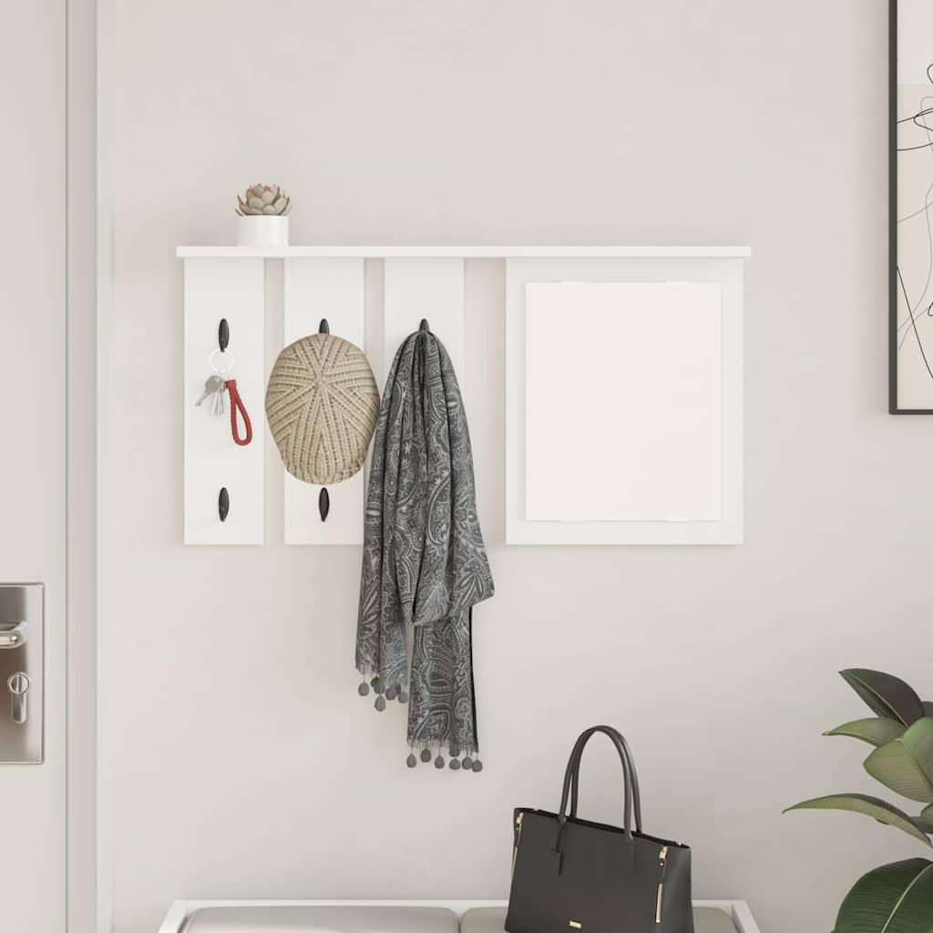vidaXL Wall-Mounted Coat Rack Wall-Mounted White 85 x 10 x 45 cm