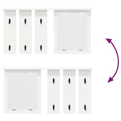 vidaXL Wall-Mounted Coat Rack White 85 x 10 x 45 cm Engineered wood