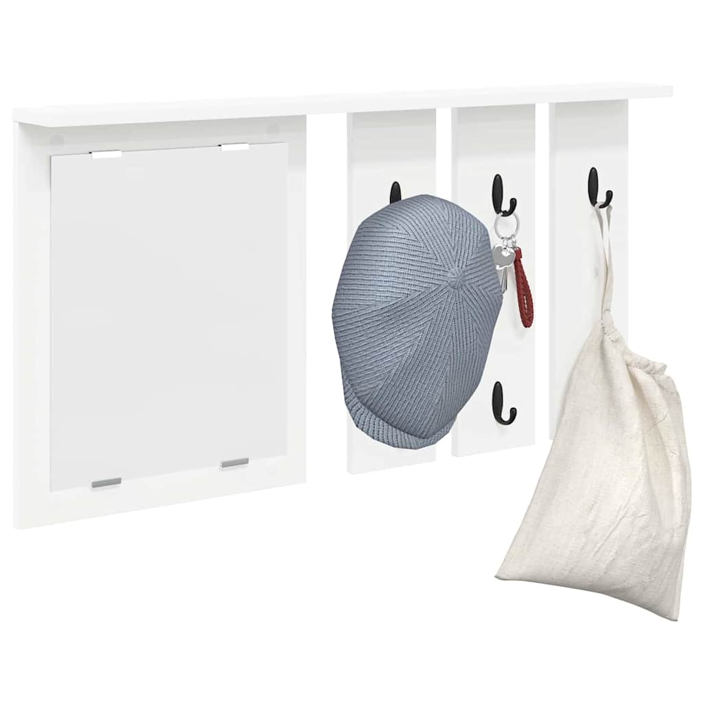 vidaXL Wall-Mounted Coat Rack White 85 x 10 x 45 cm Engineered wood