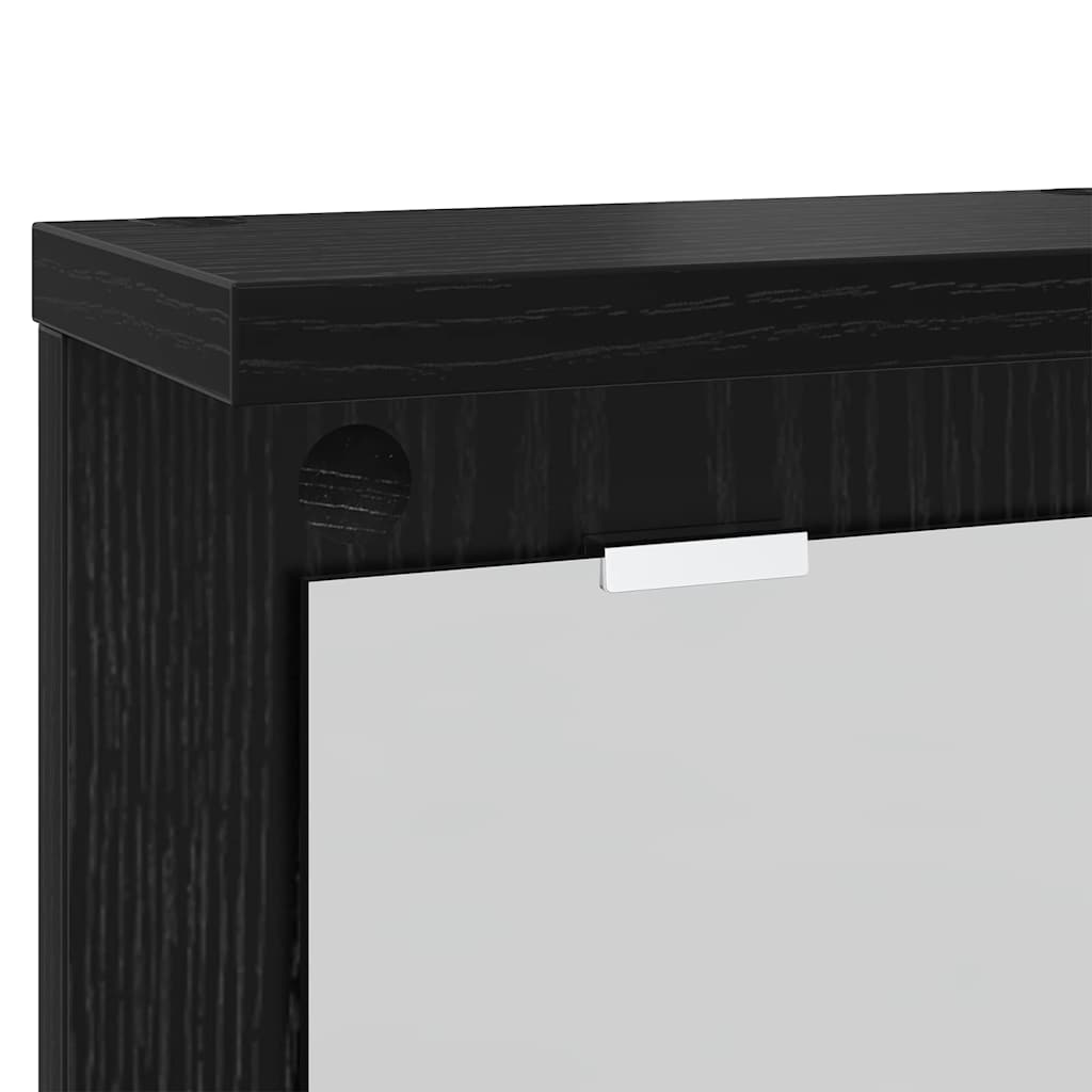 vidaXL Wall-Mounted Coat Rack with Shelf Black oak 85 x 10 x 45 cm