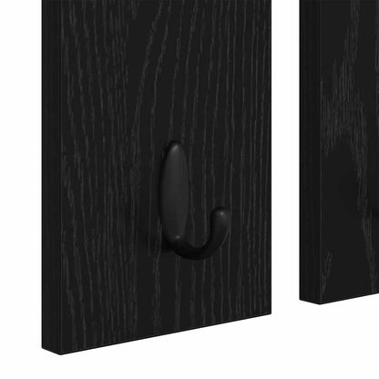 vidaXL Wall-Mounted Coat Rack Wall-Mounted Black oak 85 x 10 x 45 cm