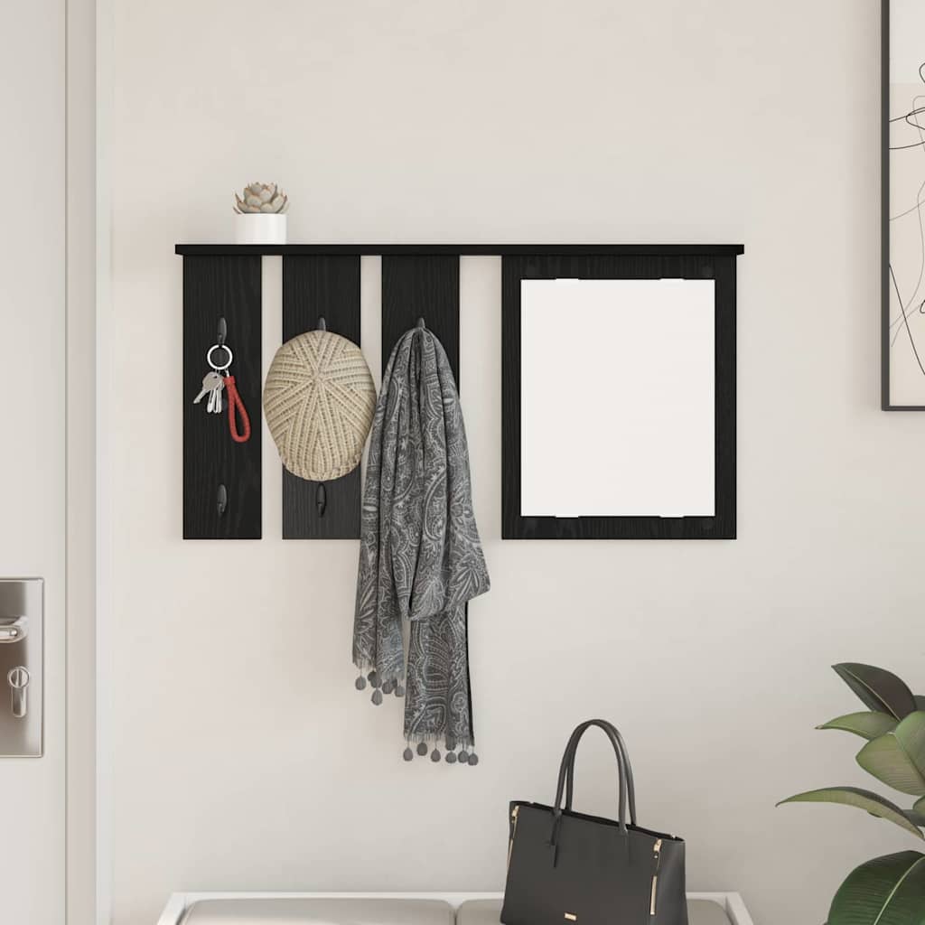 vidaXL Wall-Mounted Coat Rack Wall-Mounted Black oak 85 x 10 x 45 cm