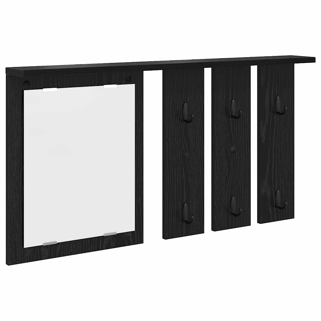 vidaXL Wall-Mounted Coat Rack with Shelf Black oak 85 x 10 x 45 cm